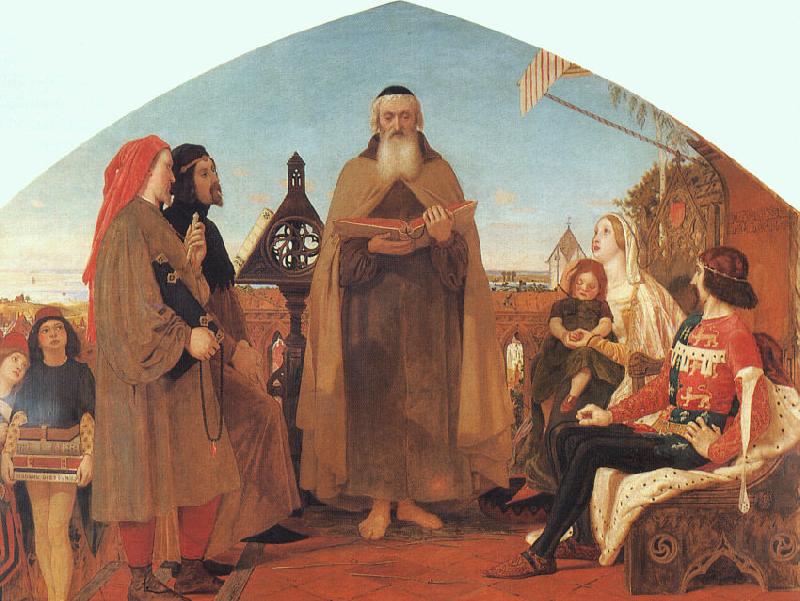 Brown, Ford Madox Wycliffe Reading his Translation of the New Testament to his Protector- John of Gaunt oil painting image